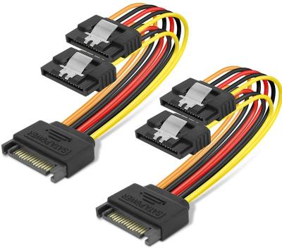 China Harness 8 Inch 15Pin SATA Power Cable Male To Female Y Splitter Power Extension Cable Adapter For HDD Hard Drive for sale