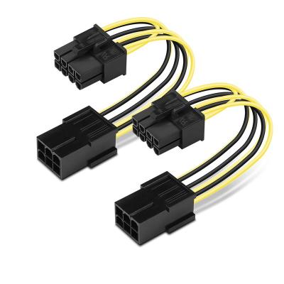 China Mining 6 Pin To 8 Pin PCIe Adapter Cable 4inch 6P Male To 8P Male PCI Express Power Cable For PSU graphics card video 10CM for sale