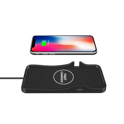 China Universal Car Phone Holder Qi Wireless Charging Pad Car Mount Silicone Charger Wireless Phone Holder With Universal Car Wireless Charger for sale