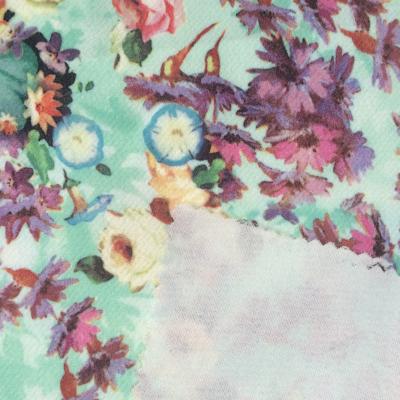 China 100D+50D Heavy Compound Floral Printed 100% Polyester Foam Crepe Fabric Anti-Static For Lady Wear for sale