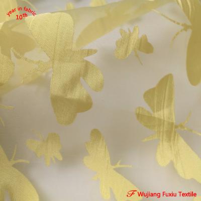 China 2022 new products anti static printed burnout organza fabric for women summer dress for sale