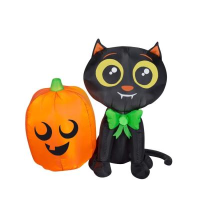 China Halloween holiday Hot-selling Giant Inflatable Black Cat For Halloween Decoration Outdoor for sale