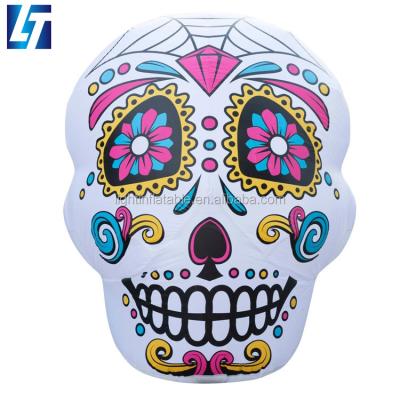 China Christmas holiday Hot Sale Outdoor Halloween Inflatable Skull For Decoration With LED Lights for sale