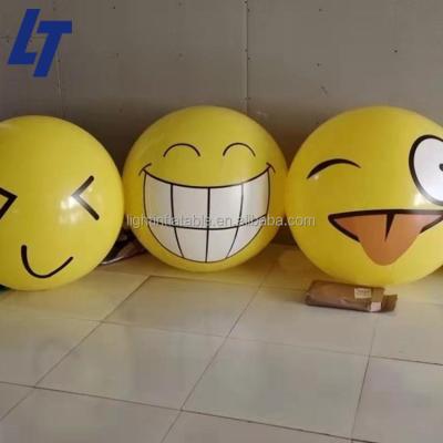 China PVC Coated Oxford Cloth Giant Led Face Outdoor Inflatable Smiley Balloon For Advertising for sale