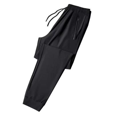 China Breathable Black Gym Workout Jogger Men's Black Spandex Anti-wrinkle Polyester Sweatpants Male for sale