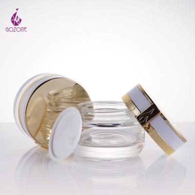 China Custom Skin Care Cosmetic Packaging 50ml White Cosmetic Lotion Eco-Friendly Glass Jars for sale