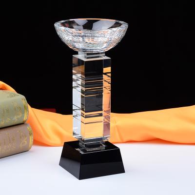 Китай Custom Europe Big Glass Crystal Trophy Cup Company Awards Ceremony Logo Souvenir Gift продается