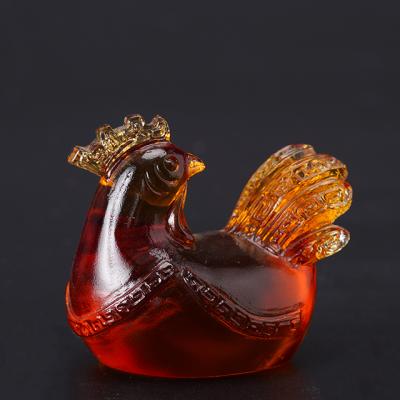 Cina China Wholesale Swept Glass Crystal Crafts Gift Ornaments Creative Crystal Rooster Ornaments in vendita