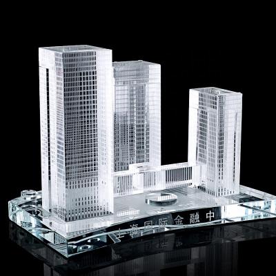 China Luxury Europe People Crafts Souvenir 3D Crystal Crystal Crafts Custom Architectural Glass Model zu verkaufen