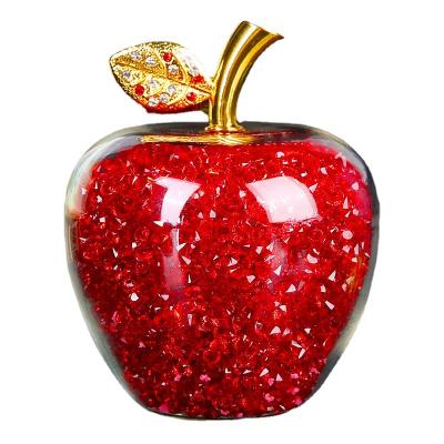 China Europe Crafts New Clear Crystal Single Religious Crystal Apple Red Glass Apple For Birthday Party Gift Custom Souvenir zu verkaufen