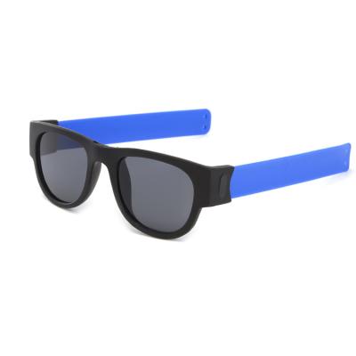 China Custom Logo Fashion Sunglasses Folding Slap Bracelet Fashion Sunglasses Slap on Sunglasses for sale