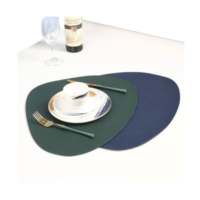 China Sustainable No-wash Oil Proof And Heat Insulation PVC Oval Leather Table Mats Coasters ZGJ-0002 for sale