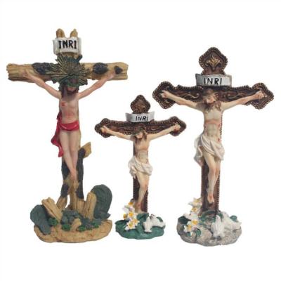 China Resin Traditional Western Crafts Jesus Cross Home Ornaments ZGJ-0552 for sale