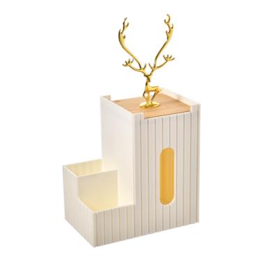 China Creative Decorative Plastic Kitchen Modern Elks Dining Paper Napkins Tissue Boxes ZGJ-0175 for sale