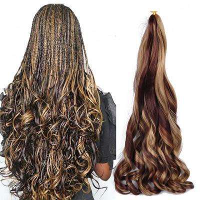 China Looose Wave Synthetic French Loop Hair Braiding Extensions Spiral Curls Crochet Hair Loose Wave Pre Stretched Ombre Braiding Hair For Braids for sale