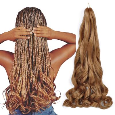 China Pony Shiny Silky Hair Yaki Curls Looose Wave Ombre Extension Crochet Braid Synthetic French Curly Loose Wave Spiral Pony Braiding Hair for Braids for sale