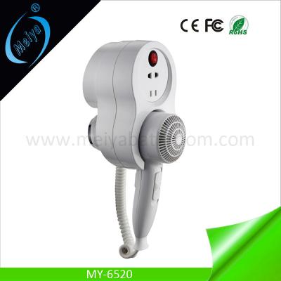 China wall mounted bathroom hair dryer with shaver socket for sale