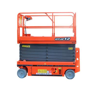 China Hotel factory direct sales of mobile scissor lift trucks 10m 15m rugged terrain fork self-scissoring lifting platform for sale