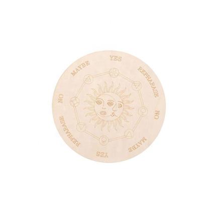 China Europe Pendulum Wooden Board for Divination Laser Cutting Pendulum Wooden Board Metaphysical Message Board for sale