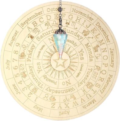 China Europe Pendulum Board Crystal Dowsing Pendulums Divination Wicca Kit Wooden Metaphysical Meditation for sale