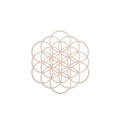 China Europe Europe Art Symbol Plywood Customized Wooden Laser Cut Wooden Board Flower of Life Decor Seed Crystal Grid Wooden Gift for sale