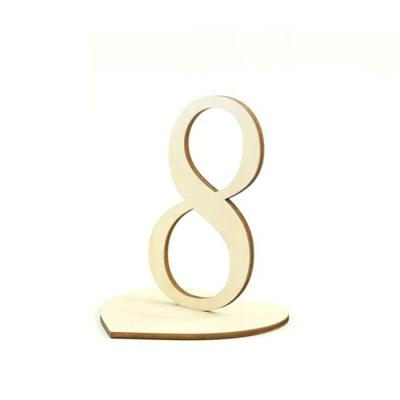 China Eco - Friendly Recycle Party Table Number Cut Wooden Number for sale