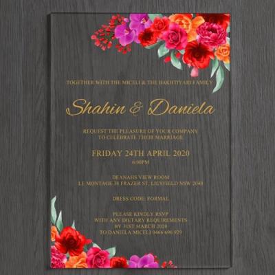 China Eco - Friendly Recycle Custom Clear Acrylic Wedding Invitation Card Invitation for sale