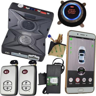 China GSM & GPS Smartphone Car Alarm Security Two Way Cell Phone Car Starter for sale