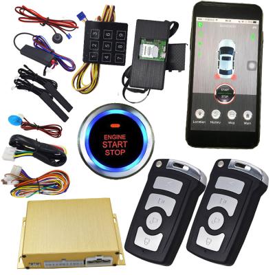 China GPS Tracking Smartphone Car Alarm With Passcode Keyless Entry Central Lock Door Auto Start Stop Button for sale