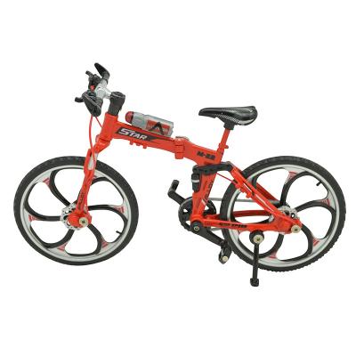 China Diecast Toy 1:10 Scale Folding Model Die Cast Model Toy Finger Mountain Bike Racing Toy Straight Handlebar Bicycle Simulation OEM Customized for sale