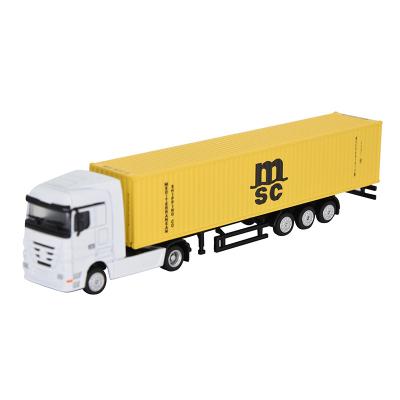 China Business Gift 1:87 Scale Metal Shipping Container Truck Model MSC 40GP Miniature Business Gift Home Decoration Collection OEM Customized for sale