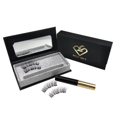 China Feather Rich Sky Magnetic Eyeliner With Lashes And Custom Magnetic Lashes Box for sale