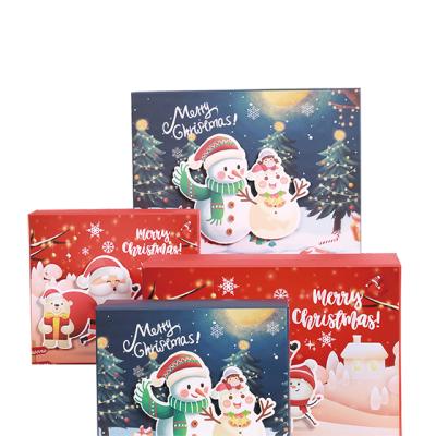 China Newest Christmas Gift Box Rectangle 3D Gift Box Business Three Dimensional Christmas Eve Packaging Box for sale