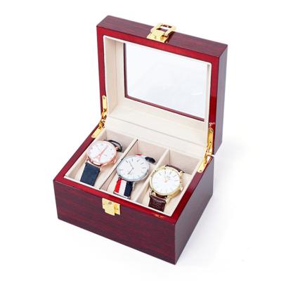 China Chinese style manufacturers stain watch collection jewelry storage display packaging box painting 3 digit portable watch baking box for sale