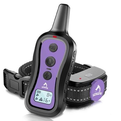 China Best Selling Patpet Amazon Rechargeable LCD Shock Dog Viable Training Collar For Dog for sale