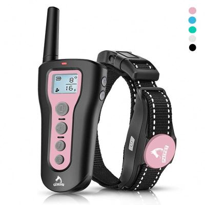 China Viable Patpet Personalized Good Prices Dog Collar Dog Shock Vibe Rechargeable Beep Collar Indoor and Outdoor for sale