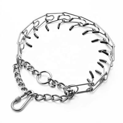 China Hot-selling Durable Adjustable Stainless Steel Dog Chain Leash Dog Fork Pinch Collar Leads Weighted Dog Collar for sale