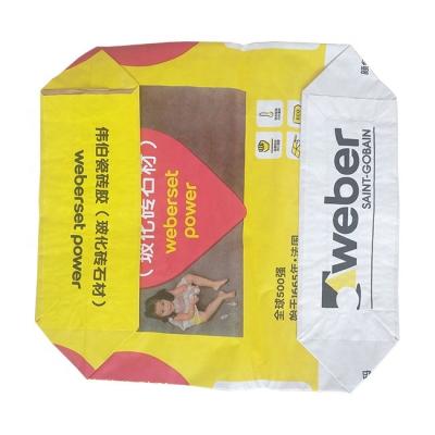 China Biodegradable Empty Tile Adhesive Bags 20kg 25kg Gypsum Powder Gram Flour Packaging Valve Glued Paper Bag for sale