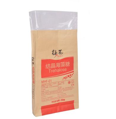 China 25kg Capacity Brown Plastic Moisture Proof Plain PP Laminated Paper Bags For Chemical for sale