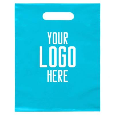 China Safety Plastic HDPE Die Cut Handle Shopping Bag For Clothing Store With Side Gusset for sale