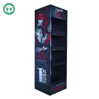 China Cardboard Free Design Corrugated Cardboard Display Tissue Paper Rack, Floor Standing Storage Tire Display Rack for sale