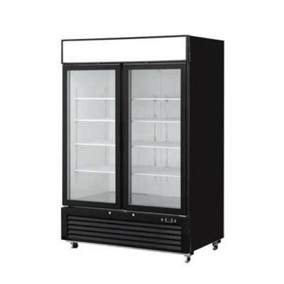 China Single-temperature Beverage Showcase Refrigerator Two Doors Commercial Glass Upright Display Refrigerator with CE/ETL for sale