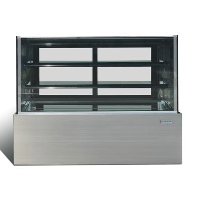 China High Quality Luxury Refrigerated Single-temperature Square Glass Cake Display Showcase For Bakery Shop With CE/ETL for sale