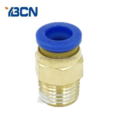 China Air Duct Copper Fittings Brass Male PC12-01 For Pipe 1/8