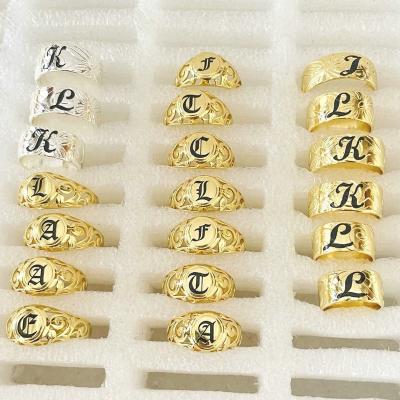 China JX228 Custom Personalized Initial Letter DIY Name Ring Wedding Engagement Jewelry Gold Punk Hawaiian Jewelry Wholesale For Woman for sale