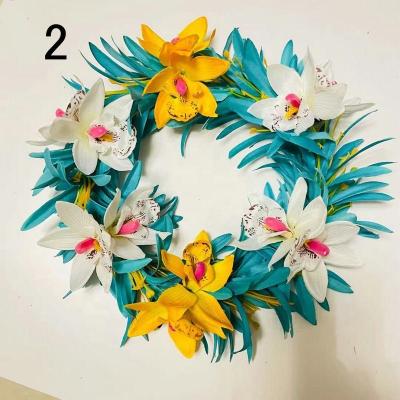 China Haku Hula Dance Tropical Flower Hair Accessories Island Flower Headband Elastic Cloth Spider Lily Orchid Headband for sale