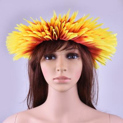 China Hawaiian Hibiscus Frangipani Tiara Hawaiian Ear Accessories Hair Clip Frangipani Artificial Island Flower Sky Bird Sky Cloth Head Band for sale