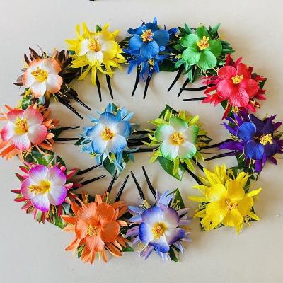 China Plastic Hair Pick Flower Moss Lily Spider Tropical Hair Decorate Accessories Artificial Island Tiara Ear Accessories for sale