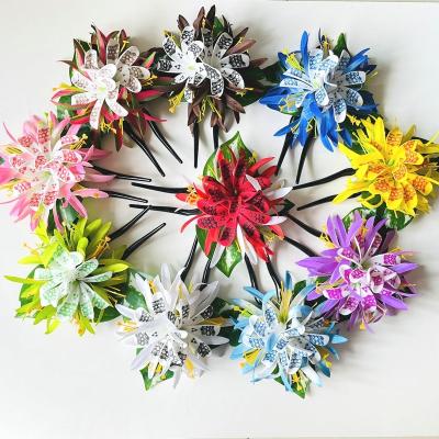 China Plastic Spider Lily Plumerias Hair Pick Foam Flower Artificial Island Tiara Frangipani Hibiscus Hibiscus Ear Hair Accessories Dance for sale