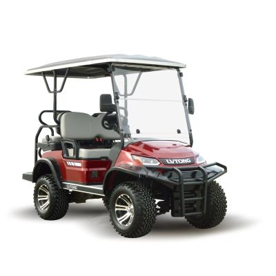 China Welded High Tensile Steel + PP Engineering Plastics 4 Seaters Battery Operated Electric Motorized Lifted Guided Golf Cart With Flip Seats With Model No LT-A827.2+2G for sale